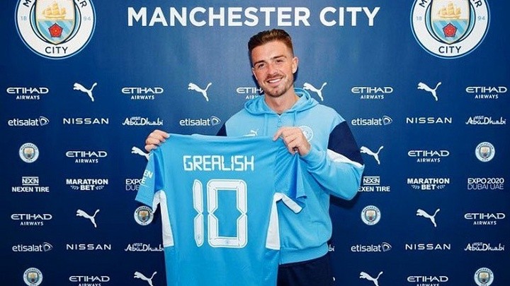 Tiền vệ Jack Grealish sở hữu áo số 10 cùng CLB Man City